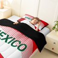 thumbnail image 3 of Manfei Mexico Print Twin Comforter Sets,Country Flag Culture Bedding Set,Red Green,Black Reversible,2-Piece,1 Comforter and 1 Pillowcase, 3 of 7