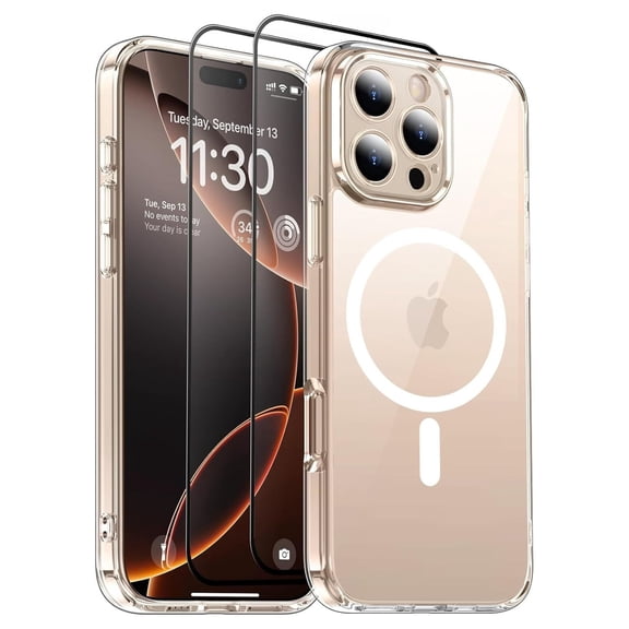 Entronix 3-in-1 Magnetic Clear Case Compatible with iPhone 16 Pro with Screen Protector