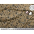 thumbnail image 2 of Soimoi Brown Cotton Duck Fabric Filigree Damask Printed Fabric 1 Yard 42 Inch Wide, 2 of 3