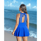 thumbnail image 5 of Traje de Baño de Talla Grande con Control de Abdomen, Estilo Vintage, Clásico, Transpirable, para Mujer. Azul Real XL, 5 of 9