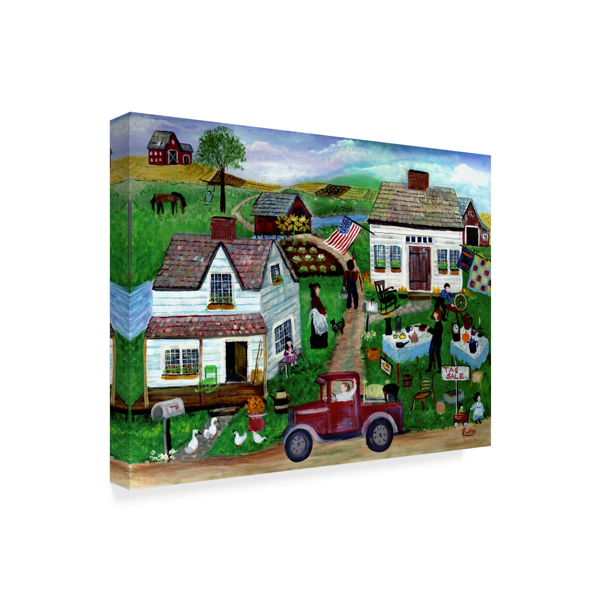 Trademark Fine Art 'Country Folk Art Tag Sale' Canvas Art by Cheryl Bartley