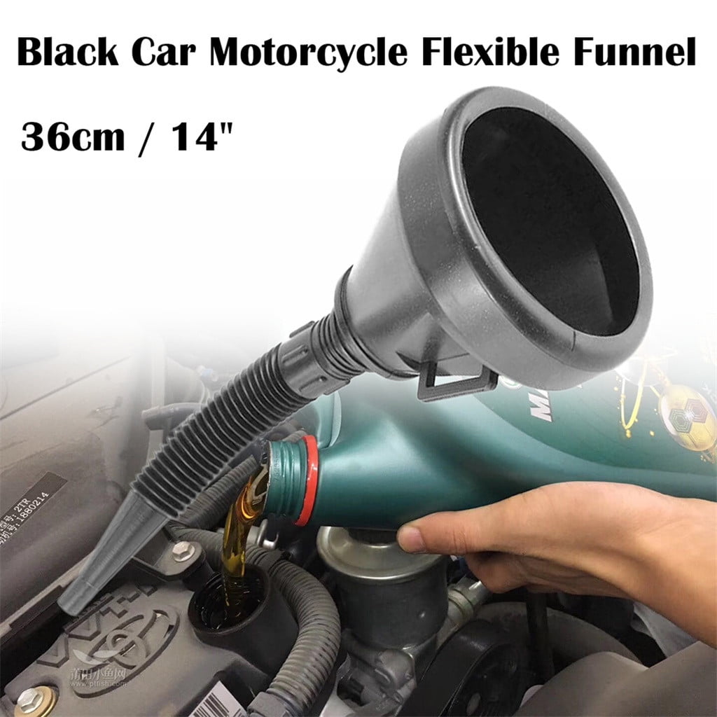Grebest Fuel Funnel Maintenance Tools Car Funnel Plastic Car Vehicle Motorcycle Thicken Oil Water Fuel Gas Petrol Pouring Funnel Black