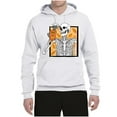 thumbnail image 2 of Wild Bobby Pumpkin Spice Latte Skeleton Orange Black and White Halloween Unisex Hoodie Sweatshirt, White, XX-Large, 2 of 6