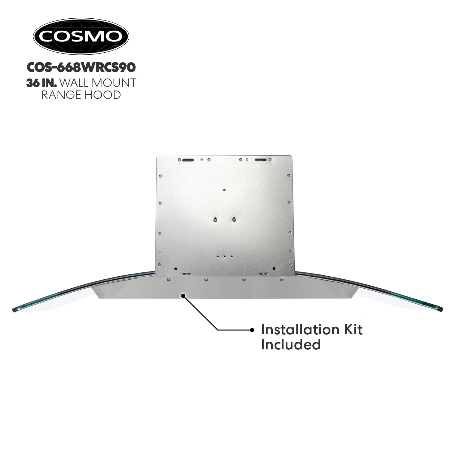 Cosmo 36 in. Ducted Wall Mount Range Hood Kitchen Hood in Stainless Steel with Touch Controls, LED Lighting and Permanent Filters