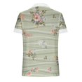 thumbnail image 5 of Hauts d'Été pour Femmes 2023 Mode Oversize Col en V Patchwork en Dentelle Manches Courtes Blouse Décontractée Chemises Col en V en Dentelle pour Femmes, 5 of 5