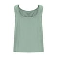 thumbnail image 5 of Wuxian Ladies Women Tank Top Sleeveless Solid Color Vest Slim Fit Fashion Spaghetti Strap Lace Trim Ribbed Square Collar Fashionable Camisole Casual Comfortable Shirt Business Casual Outfits,Green,S, 5 of 7