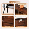thumbnail image 6 of 10 Cubes Bookshelf, Wooden 3-Tier Open Shelf Bookcase, Freestanding Book Shelf Storage Organizer with 5 Iron Legs for Home Office, Living Room, Bedroom, 6 of 8