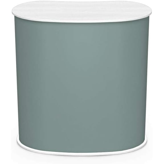 Vispronet Portable Trade Show Counter – 3ft Podium Countertop, Vendor Table with Silver Corrugated Plastic Sidewalls, Table Top Podium for Convention Booth Display, Carry Bag Included (White)