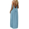 thumbnail image 4 of Women's Casual Dresses Summer Sleeveless Backless Cami Dresses Spaghetti Strap Flowy Dress Long Beach Dress with Back Tie, 4 of 8