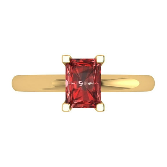 Solitaire Engagement Ring for Women - 1ct Natural Garnet in 14K Yellow Gold Promise Ring