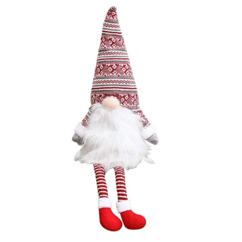 Christmas Handmade Swedish Gnome Santa Sitting Plush Doll Ornaments Xmas Gifts 