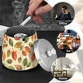 thumbnail image 4 of Yayeee Ashtray with Lid for Cigarette Smokeless Stainless Steel Home Ash Holder, Beige Leaves, 4 of 7