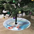 thumbnail image 2 of FMSHPON Christmas Greeting Snowman Xmas Christmas Tree Skirt Stand Mat for Holiday Party Decoration Indoor Outdoor 48 inches, 2 of 3