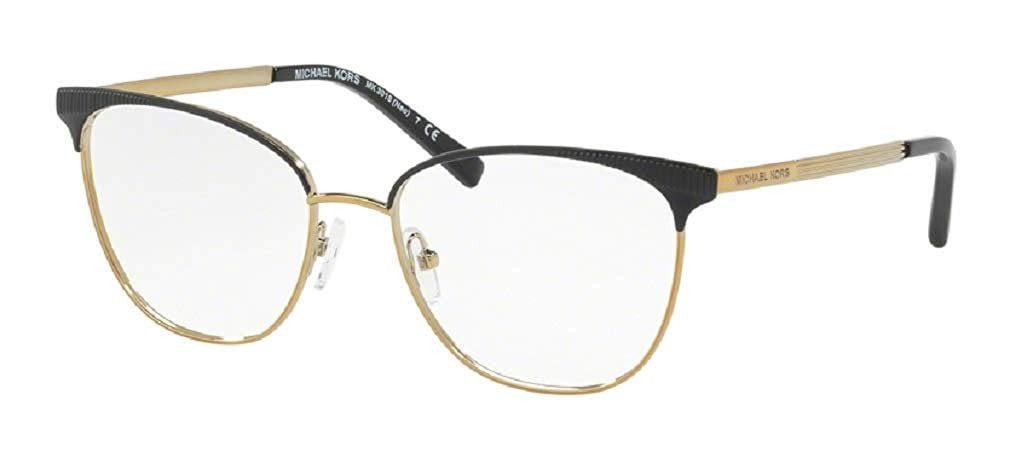 Michael Kors MK3018 NAO 1195 54M Matte Black/Pale Gold-Tone Square  Eyeglasses For Women+FREE Complimentary Eyewear Care Kit 
