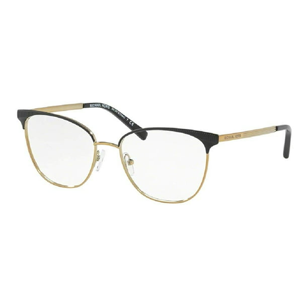 Michael Kors MK3018 NAO 1195 54M Matte Black/Pale Gold-Tone Square  Eyeglasses For Women+FREE Complimentary Eyewear Care Kit 