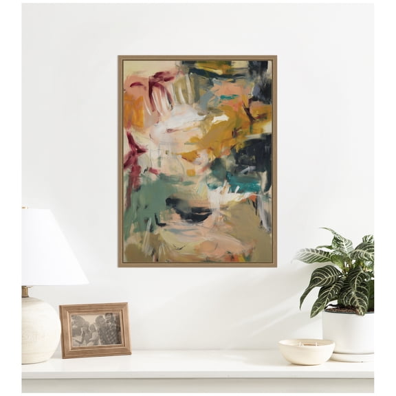 Kate and Laurel Framed Canvas Wall Art Print Painted Storm No. 2 by Amy Lighthall, 18 x 24 Sylvie Dark Gold Frame, Modern Contemporary, Abstract Art for Wall Decor