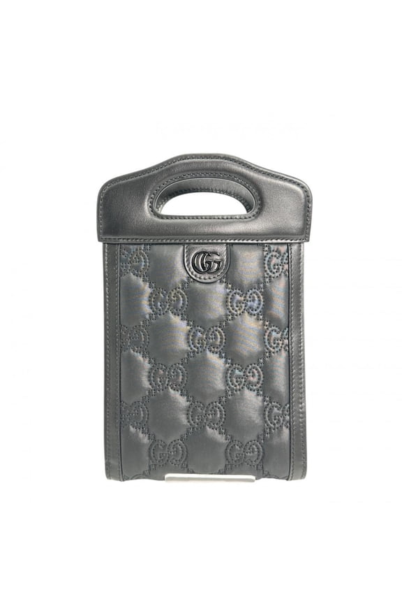 Pre-Owned GUCCI Shoulder Bag 2WAY GG Mini Matelasse Nylon 723776 Black (Good)