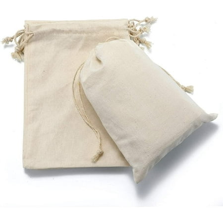 KUPOO 50PS Cotton Bags Cotton Muslin Bags Drawstring Muslin Bag for Wedding Party Favor and DIY Craft (3.5X4.75 Inch)