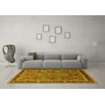 thumbnail image 3 of Ahgly Company Indoor Round Oriental Yellow Traditional Area Rugs, 5' Round, 3 of 4