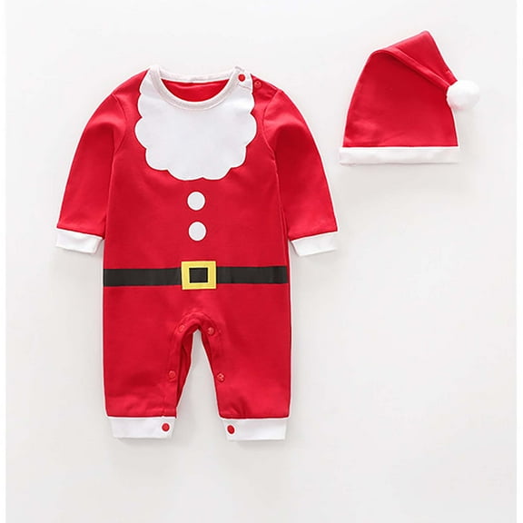 MuZeFu Baby Girl Clothes Clearance under 5.00 Winter Christmas Baby Jumpsuit Baby Clothes Long Sleeved Newborn Crawling Clothes Baby Christmas Clothes Border