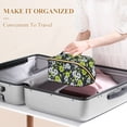thumbnail image 3 of FORMRS Makeup Bag Travel Cosmetic Organizer for Women Fold Flat Zipper Pouch with Handle, White Flower Pattern, 3 of 8