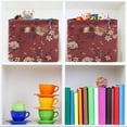 thumbnail image 6 of Coolnut Vintage Flower Foldable Storage Basket for Shelves, Collapsible Sturdy Storage Bin with Handles, Canvas Storage Cube for Organizing Closet 2PCS Decor Gifts, 6 of 7
