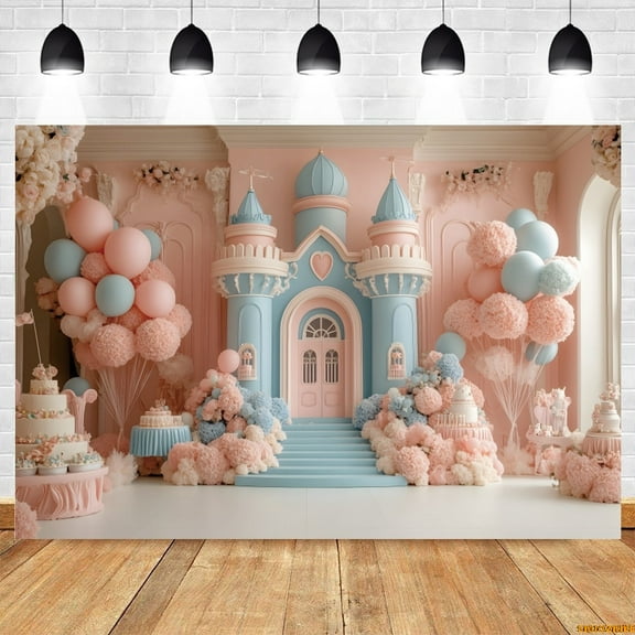 Balloons Castle Backdrop Newborn Baby Shower 1st Birthday Party Interior Baby Portrait Photography Background r Photostudio
