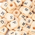 thumbnail image 1 of DIY Wooden Alphabet Letter Beads For Jewelry Making 100pcs, 10x10mm, 1 of 8