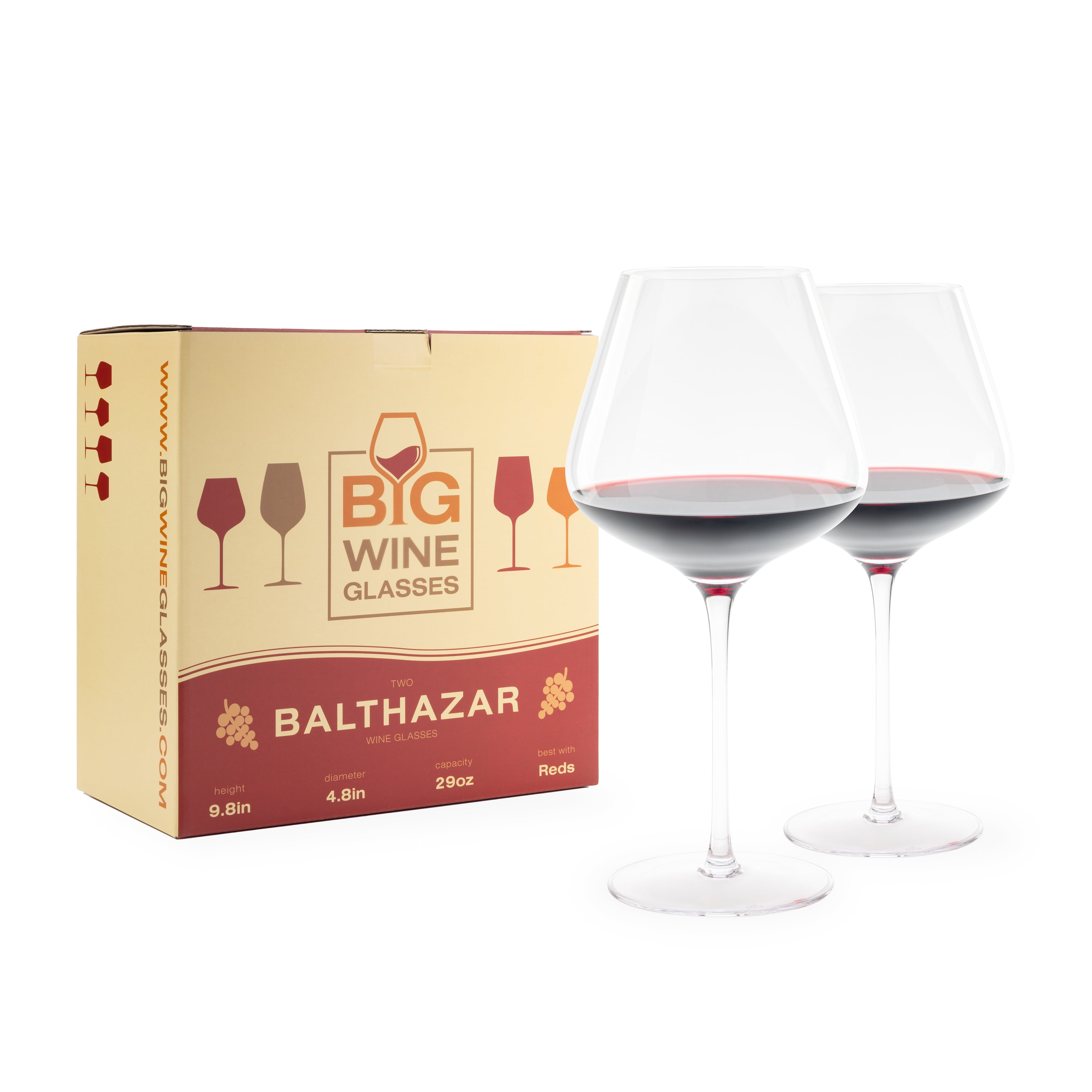 Big Wine Glasses Set of 2 I Giant Oversized Full Bottle Wine Glasses