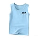 thumbnail image 5 of Camiseta de tirantes de cuello redondo con estampado de verano de hilo de color liso, informal, holgada, para exteriores, de poliéster para niña, 5 of 5
