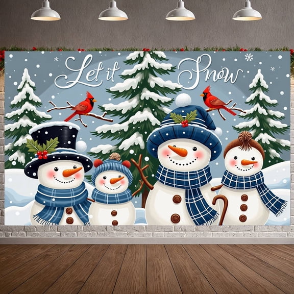 Snowman Design Winter Holiday Banner Outdoor Decoration Christmas Sale for Christmas Party Indoor Decor Seasonal Celebration