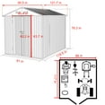 thumbnail image 4 of VEIKOUS 8'x10' Outdoor Storage Shed, Metal Tool Storage Sheds 80 sq ft, w/Lockable Door & Air Vent, Grey, 4 of 8