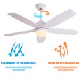 thumbnail image 7 of 52" White Ceiling Fans with Noiseless DC Motor and LED Lights Remote Control Modern Ceiling Fan Bedroom Ceiling Fan with 3 LED Light Colors, 7 of 7