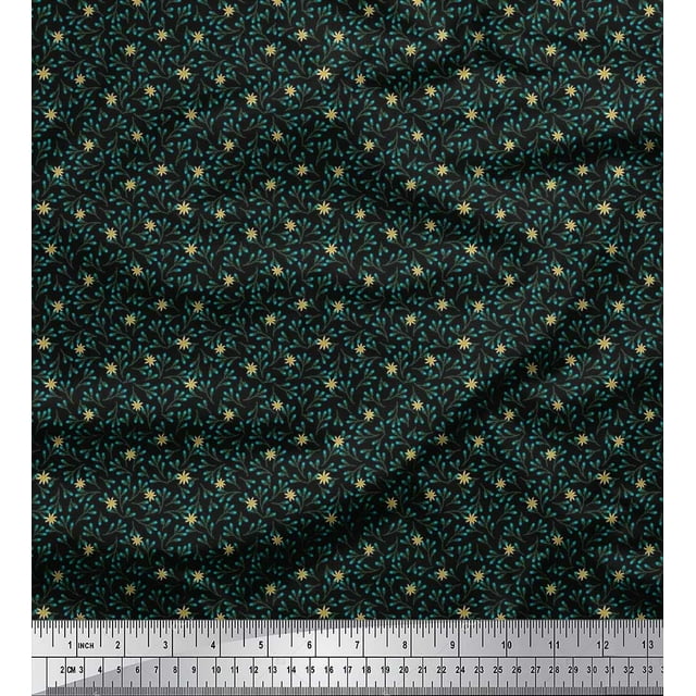 Soimoi Georgette Viscose Fabric Flower Artistic Printed Craft Fabric by The Yard 42 Inch Wide