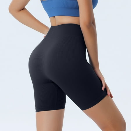 Clearance Under  Womens Shorts Xunlbb Women s New Solid Color Thread Hip Lifting Tight Fitting Abdominal Compression Elastic Fitness Pants Leggings Yoga Five Quarter Pants