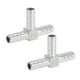 thumbnail image 1 of Accesorios para manguera de acero inoxidable 304 de Bargains Únicos, conector en T de 3 vías de 15/32" para aire, agua, aceite, gas, combustible, 2 piezas tono plateado, 1 of 1