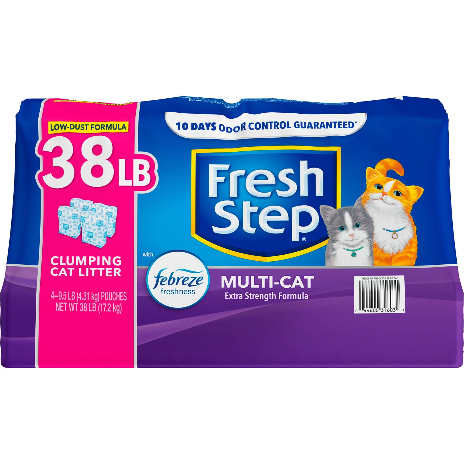 Fresh Step Cat Scented Litter Febreze Clumping Cat Litter 38 lb  control