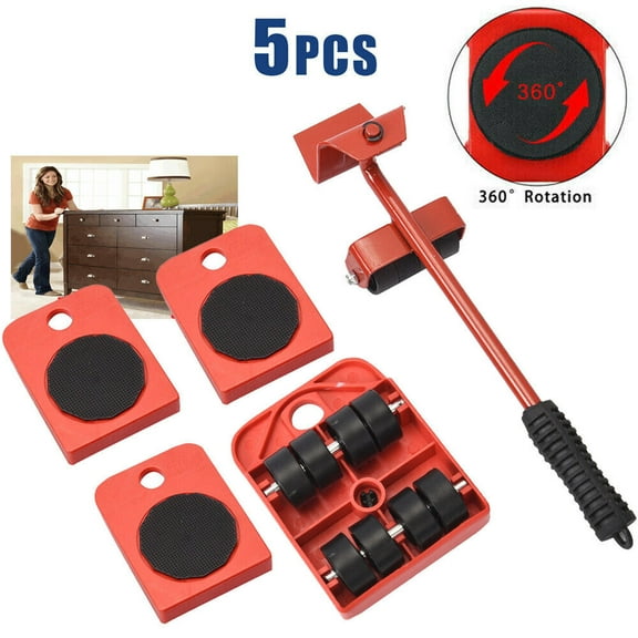Xhy Furniture Sliders Pad 5Pcs Heavy Lifter System Kit Roller Move Tool for All The Furniture Slider Red