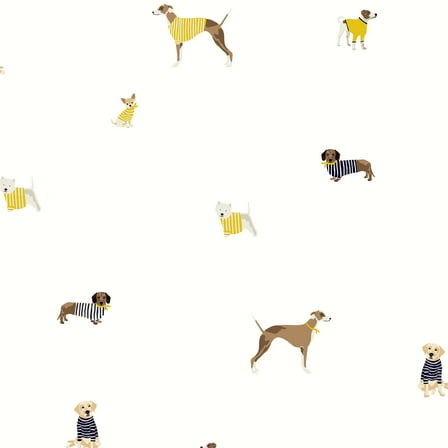 Joules Harbour Dogs Crème Wallpaper