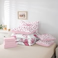 thumbnail image 6 of Erosebridal Ribbon Bowtie 7-Piece Twin Bedding Sets,Cute Ocean Seashell Starfish Bedding Comforter Set For Girls Kids,Reversible pink, 6 of 7