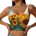 thumbnail image 1 of Balery Sunlit Sunflower Field Sujetadores deportivos con espalda cruzada para mujer, acolchados, sin costuras, de alto impacto, ideales para yoga, gimnasio, entrenamiento y fitness.-, 1 of 8