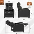 thumbnail image 3 of SgoodS | Recliner Chair | No Massage Function | Leather Black | with Lumbar Support, Adjustable Push Back, Wide Armrests, Footrest & Padded Seat | Easy Assembly | for Living Room, Home Theatre, 3 of 7