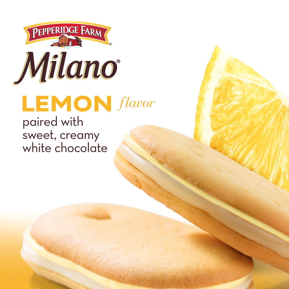 Pepperidge Farm Milano White Chocolate Lemon Flavored Cookies 7 oz - 5 Pack