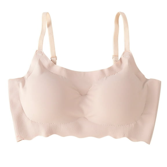 Seamless Bras For Women No Underwire Wireless Push Up Bra Support Full Coverage Bralette comfortable Everyday Sports Bra (L, Beige)