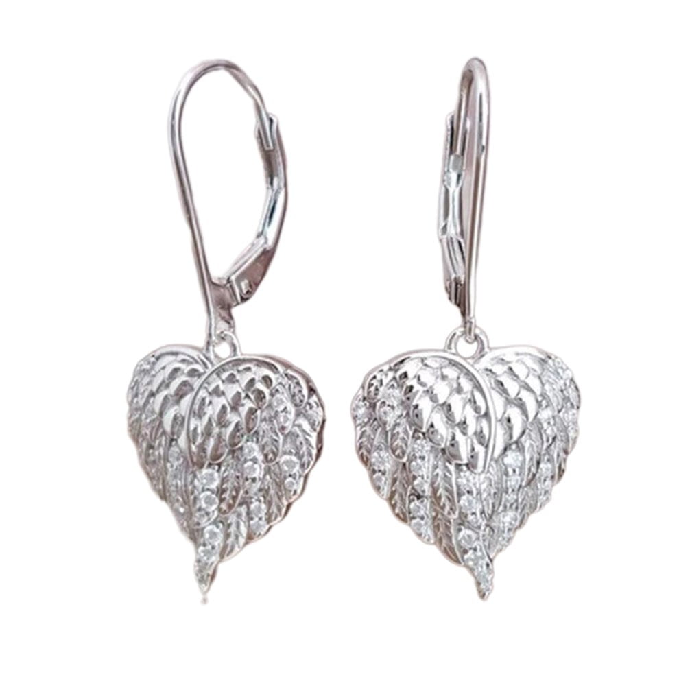 Woman Earrings Copper Alloy Sweet Pearl Peach Heart Love Dangle Fashion Jewelry