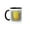 Black/White, variant on 3drose, Aura- Yellow Tulip Flower- Macro Photography, 11oz Two-tone Yellow Mug