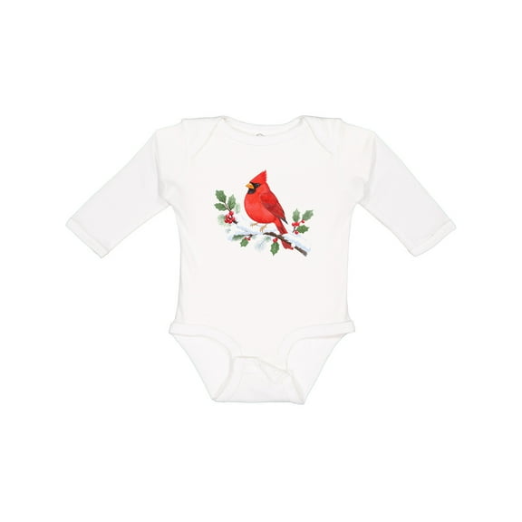 Inktastic Cardinal Christmas Cute Winter Boys or Girls Long Sleeve Baby Bodysuit