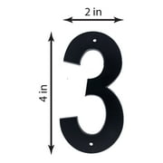 HY-KO 4 Black Plastic Modern Number 3