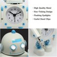 thumbnail image 2 of Non-ticking Robot Alarm Clock Stainless Metal - Wake-up Clock With Flashing Eye Lights And Hand Clip (white), 2 of 5