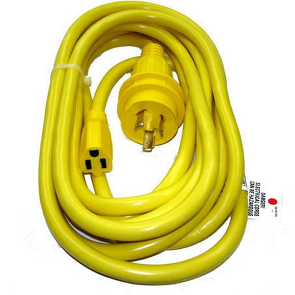 16020 - EXTENSION CORD 3/14 MARINE 20FT YELLOW STW 30 AMP 125V INPUT